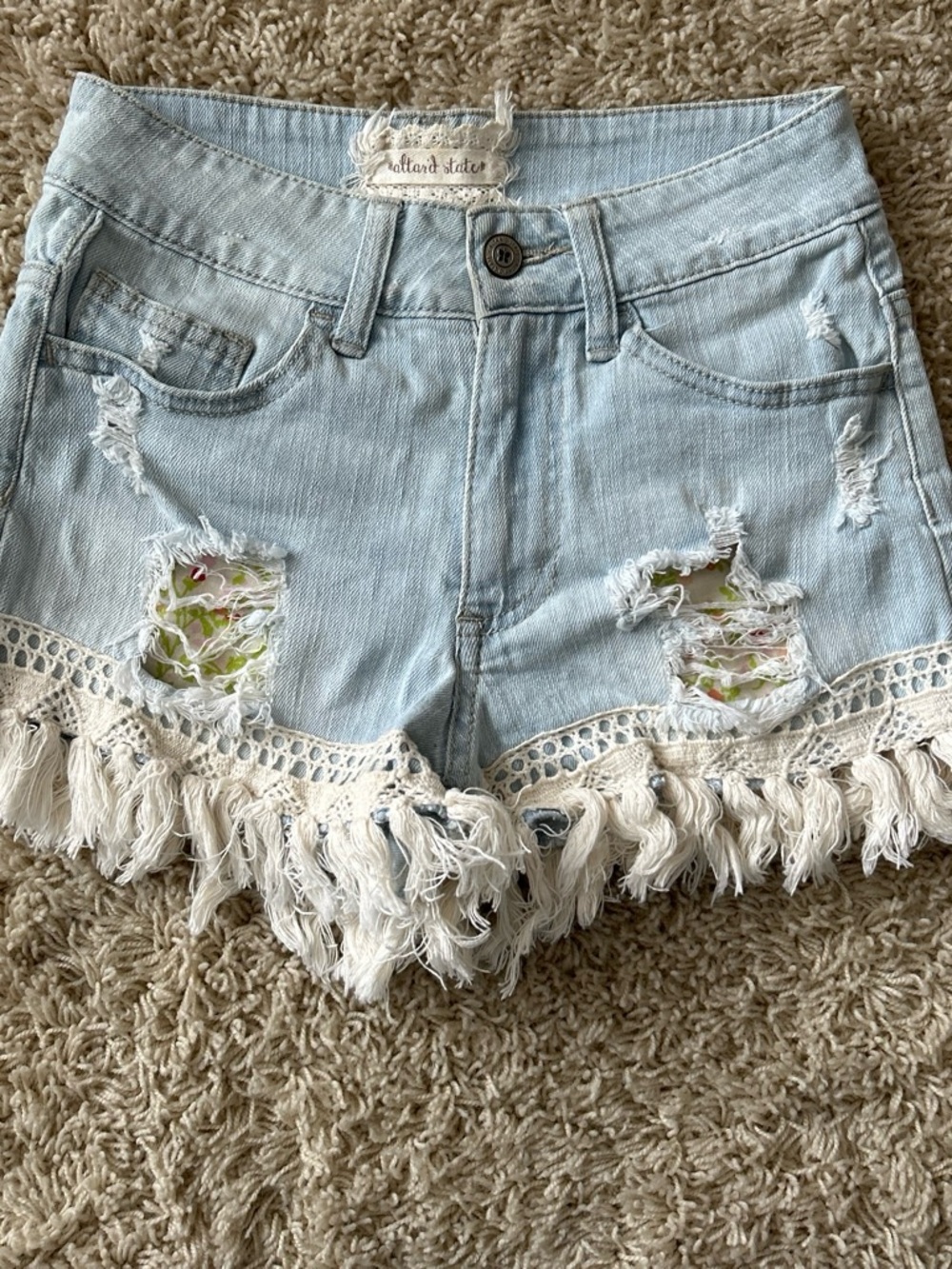 Altar'd State light blue denim shorts Size 24 waist Size 0